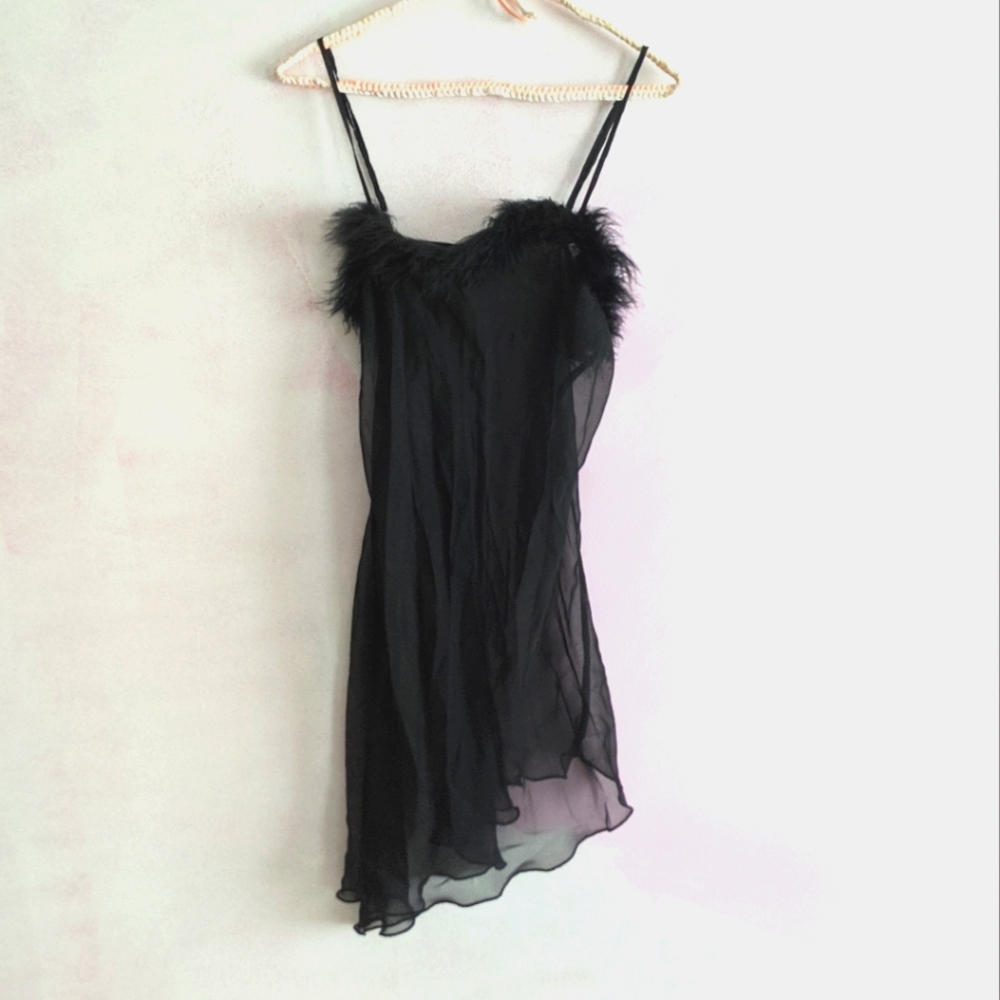 Vintage sheer asymmetrical slip